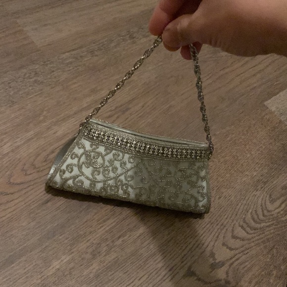 Silver beaded mini evening bag - Picture 2 of 2